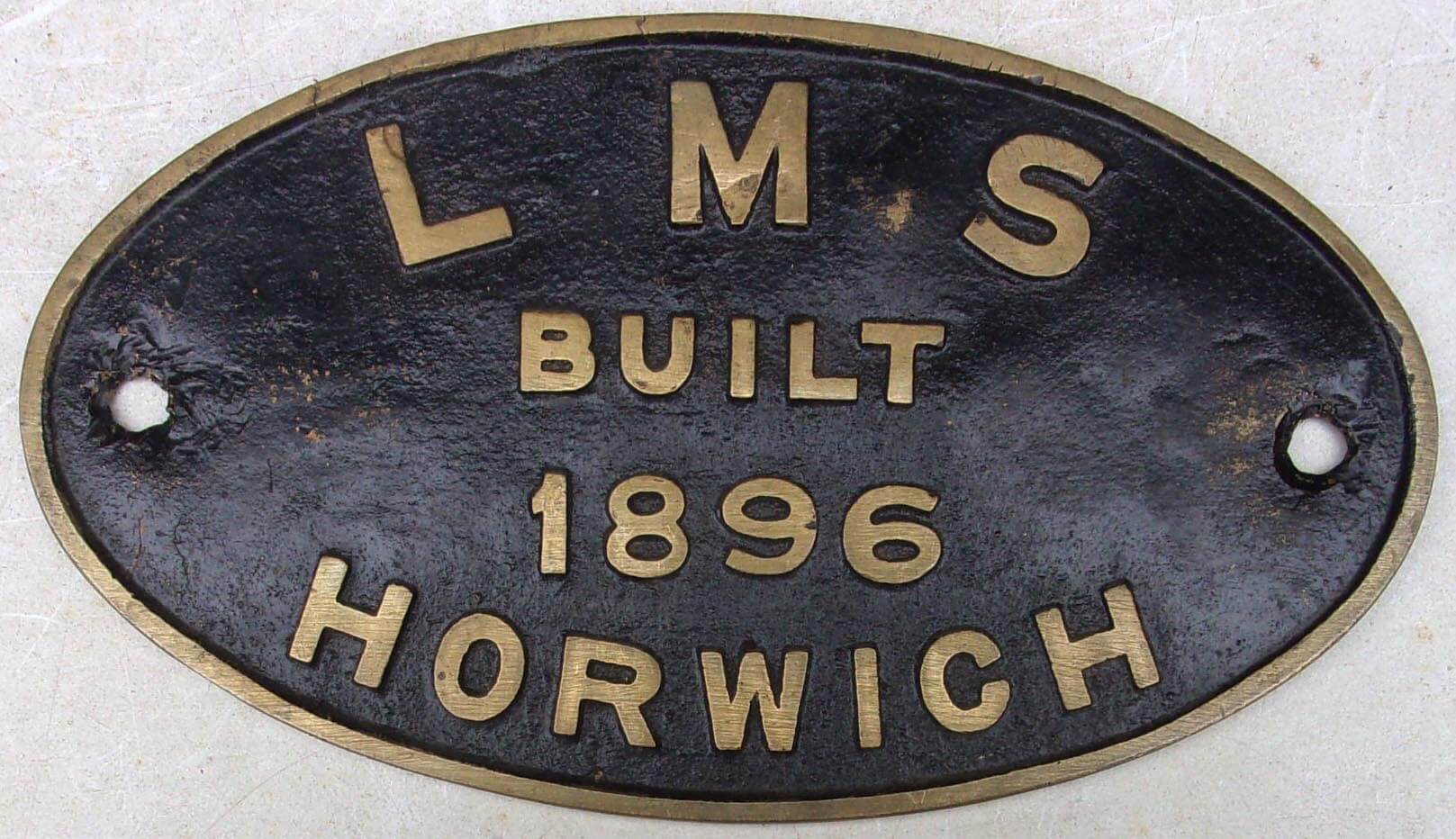 Locomotive Worksplate “LMS 1896 HORWICH” - Great Northern Railwayana ...